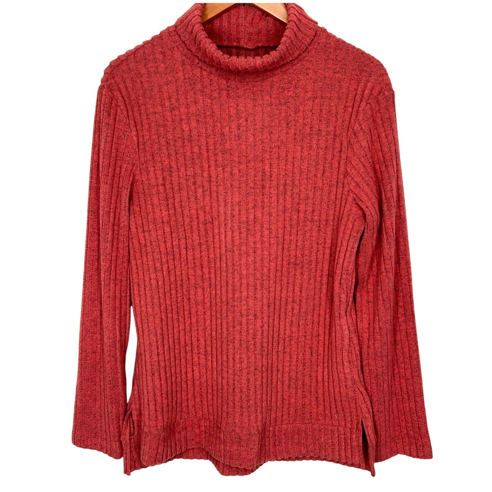 Yesfashion Muted Red Fuzzy Soft Turtleneck Sweater Women's Size‎ Large NWT